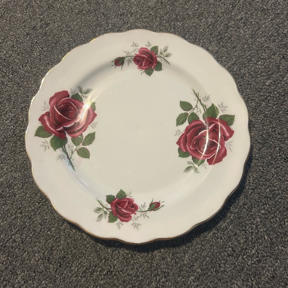 Royal Kent pink rose England Staffordshire plate
